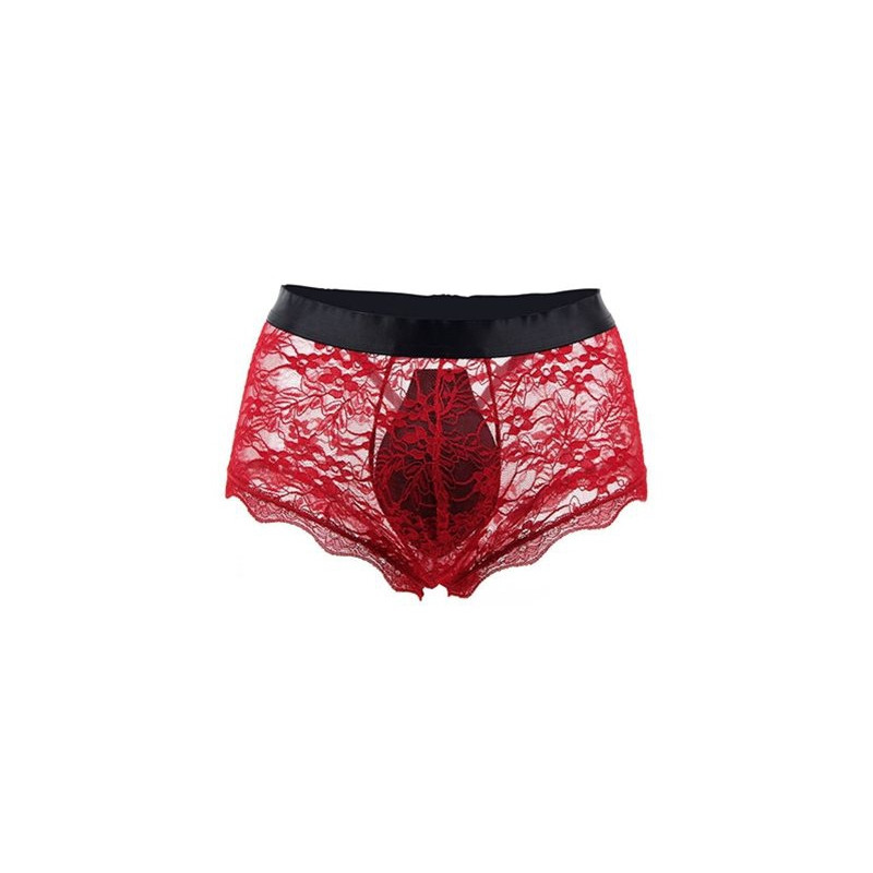 NoGenderWear Boxer ouvert en dentelle Lacien Rouge